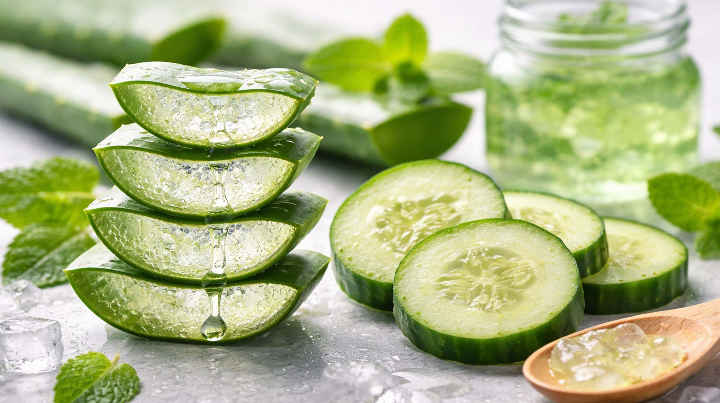 Aloe & cucumber extract (2% each)