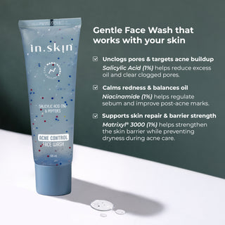 ACNE CONTROL FACE WASH with Salicylic acid (1%) & Peptides