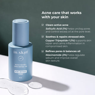 ACNE DEFENCE SERUM with Salicylic acid (1%) & Copper Tripeptide-1 (1%)