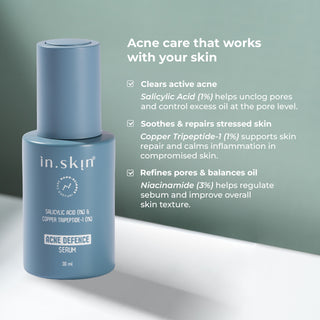 ACNE DEFENCE SERUM with Salicylic acid (1%) & Copper Tripeptide-1 (1%)
