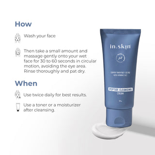 PEPTIDE CLEANSING CREAM with Copper Tripeptide-1 (0.5%) with Glycolic acid (0.5%)