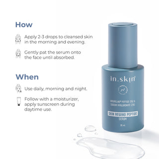 SKIN REWIND PEPTIDE SERUM with Argireline® Peptide (1%) & Sodium Hyaluronate (2%)