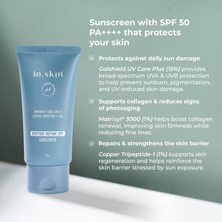 PEPTIDE REPAIR SPF 50 PA++++ SUNSCREEN with Matrixyl® 3000 (1%) & Copper Tripeptide-1 (1%)