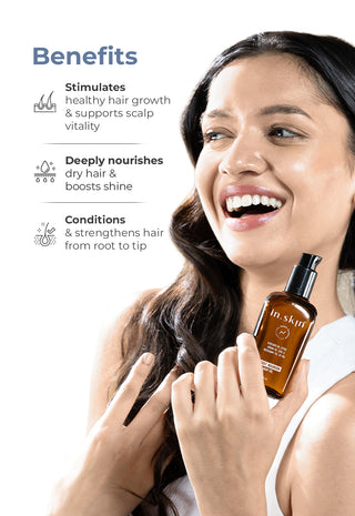 ROOT NOURISH HAIR OIL with Avocado Oil (25%), Argan oil (2%) & Rosemary Oil (0.5%)