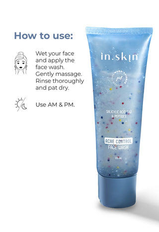 ACNE CONTROL FACE WASH with Salicylic Acid (1%) & Peptides