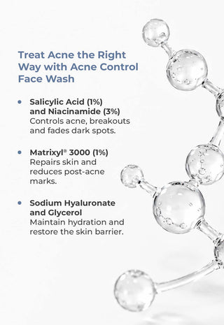 ACNE CONTROL FACE WASH with Salicylic Acid (1%) & Peptides