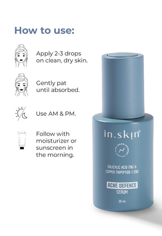 ACNE DEFENCE SERUM with Salicylic Acid (1%) & Copper Tripeptide-1 (1%)