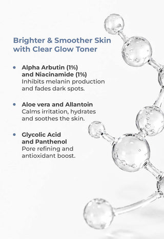 CLEAR GLOW TONER with Niacinamide (1%) & Alpha Arbutin (1%)