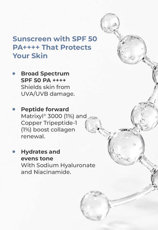 PEPTIDE REPAIR SPF 50 PA++++ SUNSCREEN with Matrixyl® 3000 (1%) & Copper Tripeptide-1 (1%)