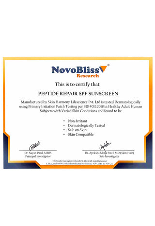 PEPTIDE REPAIR SPF 50 PA++++ SUNSCREEN with Matrixyl® 3000 (1%) & Copper Tripeptide-1 (1%)