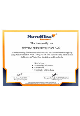 PEPTIDE BRIGHTENING CREAM with Niacinamide (2%) & Nonapeptide-1 (0.004%)